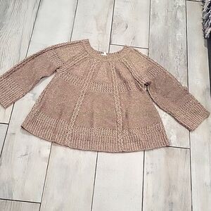 Pablo  knitted light brown knitted sweater wide sleeves  size small